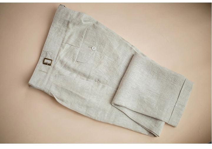 Casual Men's Suit Pants Cotton LinenTrousers For Wedding mens event wear