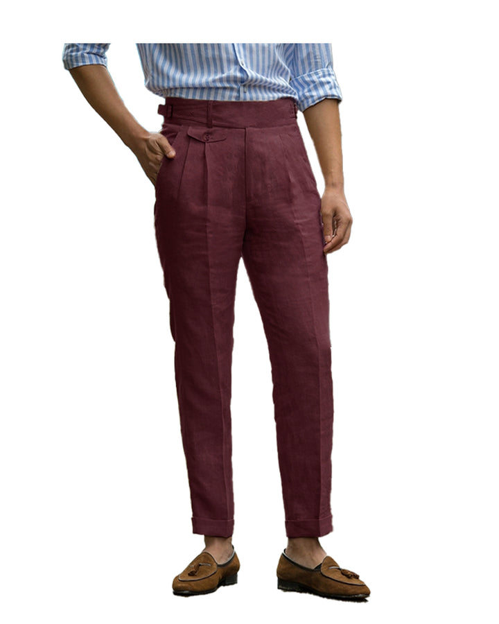 Casual Men's Suit Pants Cotton LinenTrousers For Wedding mens event wear