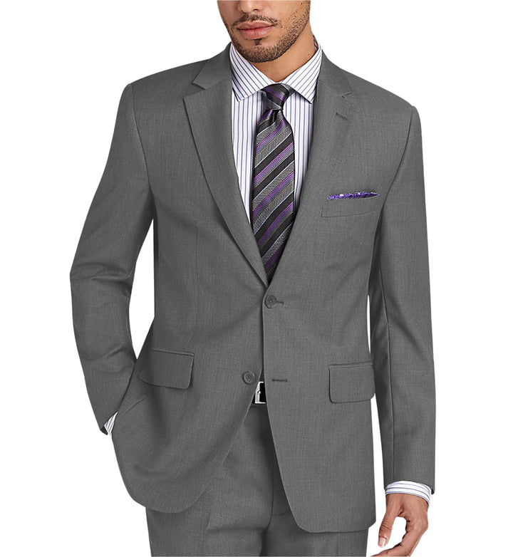 Forma 2 Piece Men's Suit Flat Notched Wedding Lapel (Blazer + Pants) mens event wear