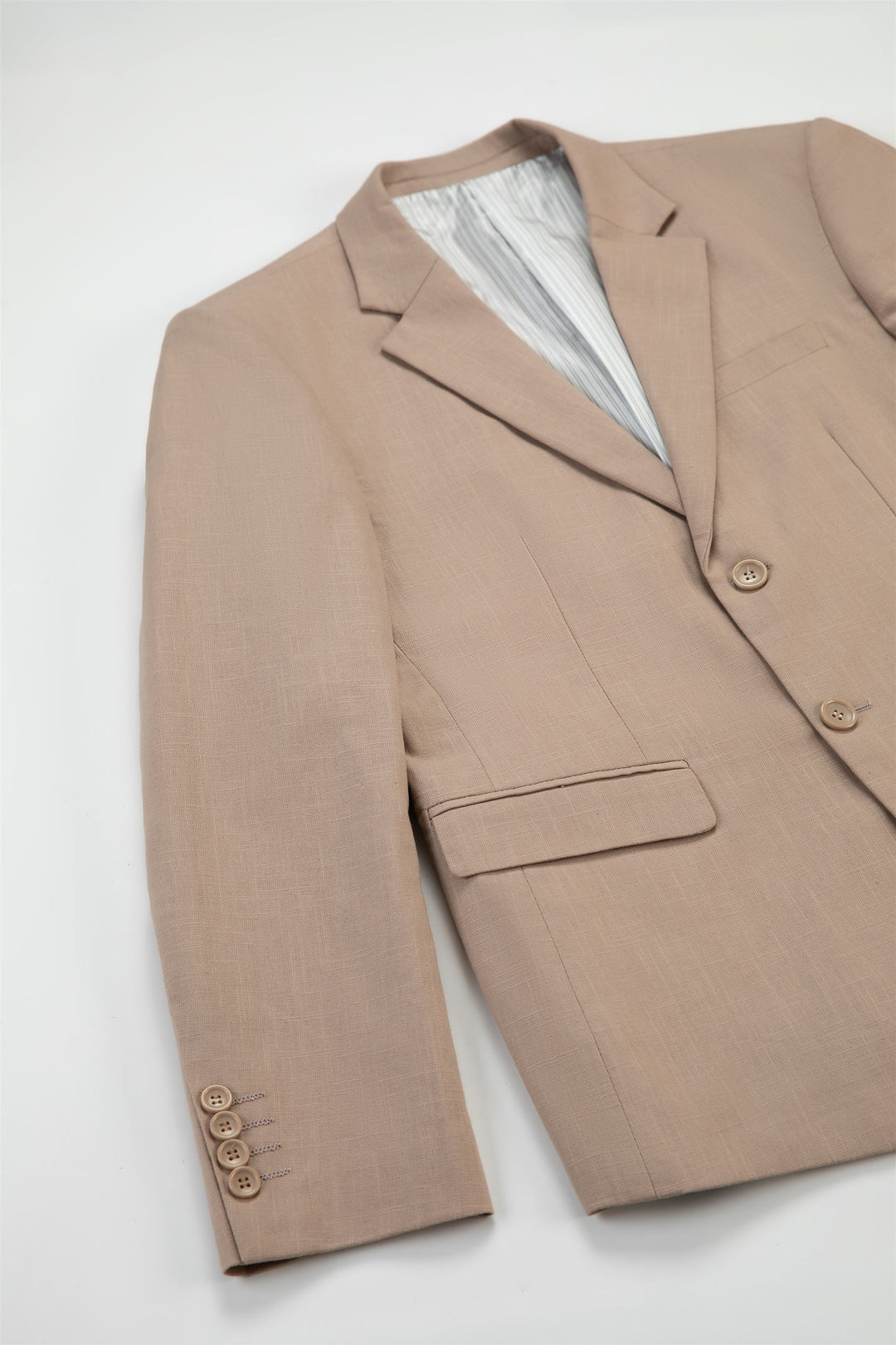 Formal 3 Pieces Mens Suit Flat Linen Notch Lapel Suit(Blazer+Vest+Pants) mens event wear