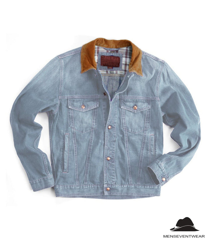 Men's Classic Lapel Blazer Casual Button-Down Denim Jacket mens event wear