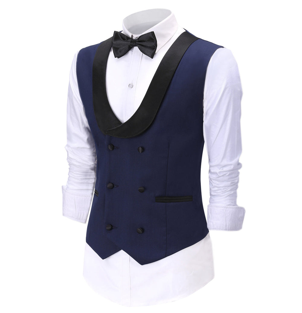 Fashion Men's Suit Vest Regular Fit Shawl Lapel Waistcoat Groomsmen mens event wear